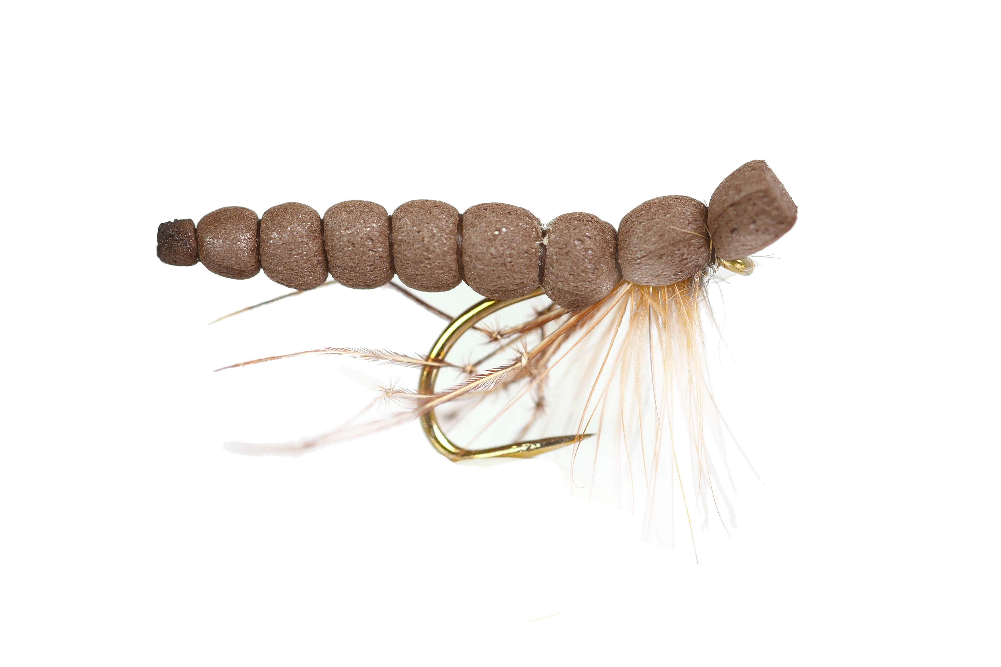 Barbless Mini Fario Foam Daddy Brown